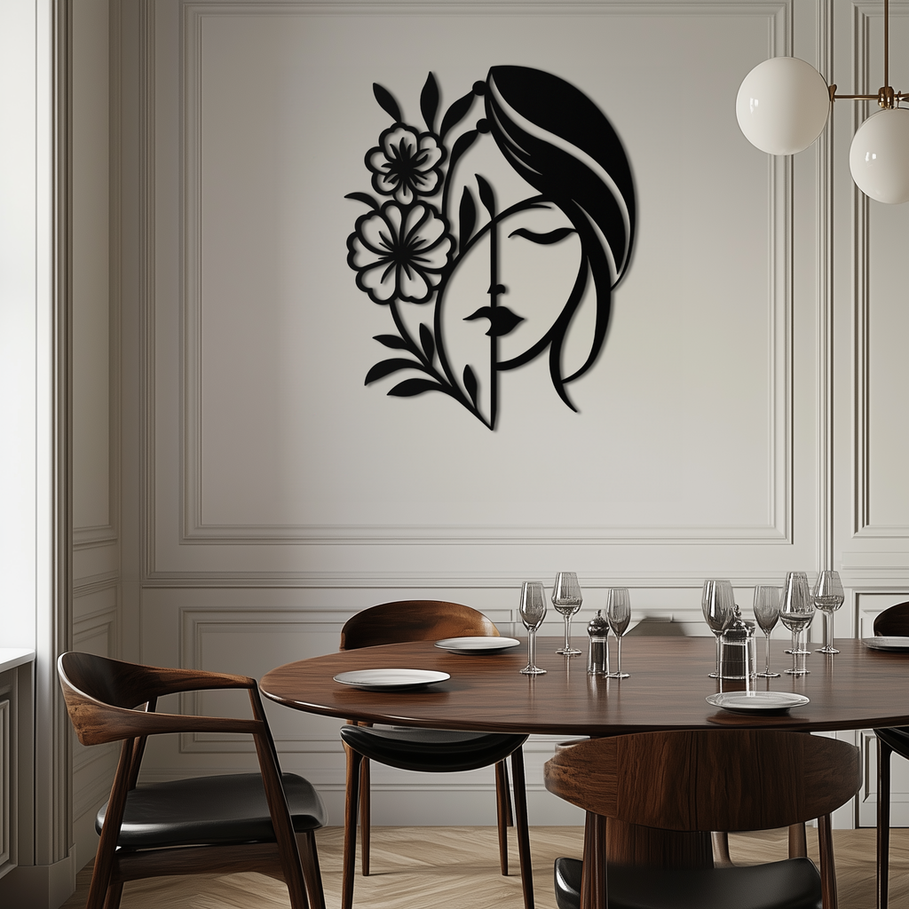 Woman with Flower Wall Art