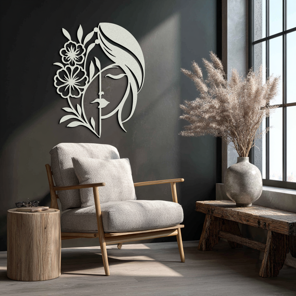 Woman with Flower Wall Art