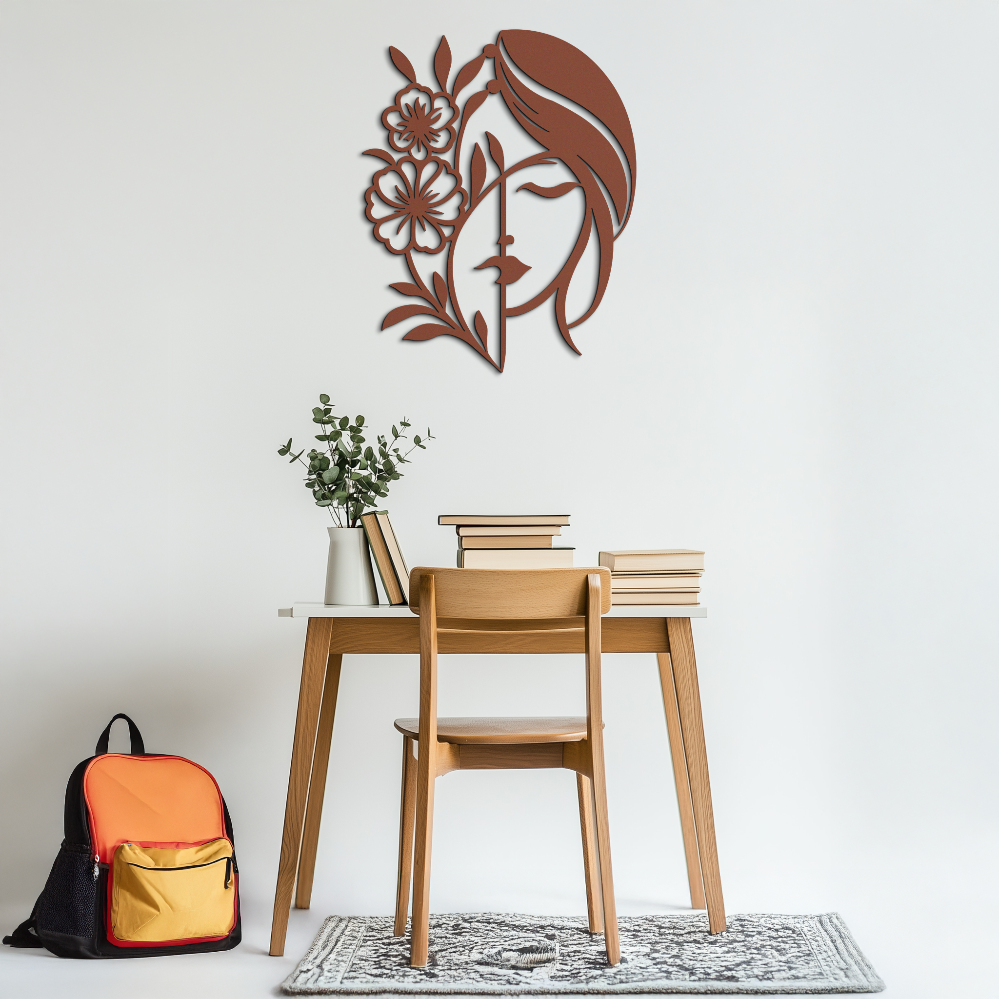 Woman with Flower Wall Art