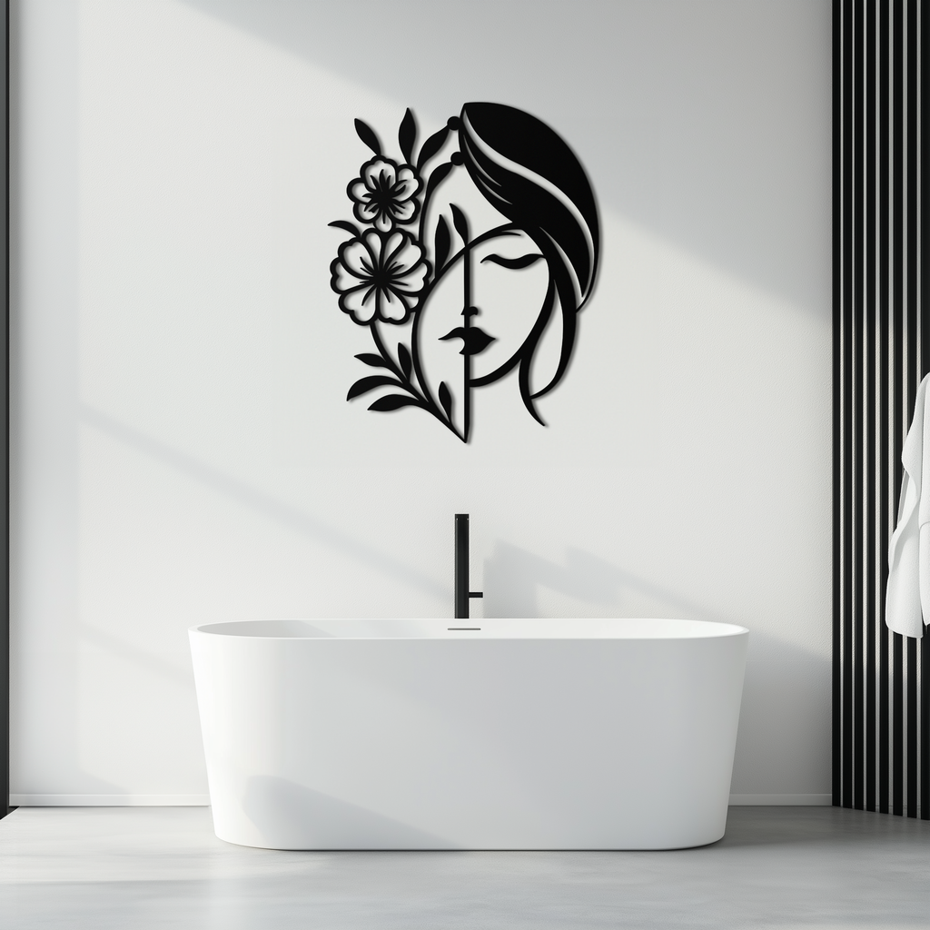 Woman with Flower Wall Art