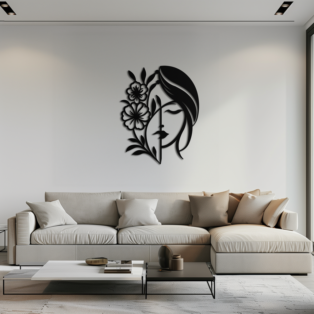 Woman with Flower Wall Art
