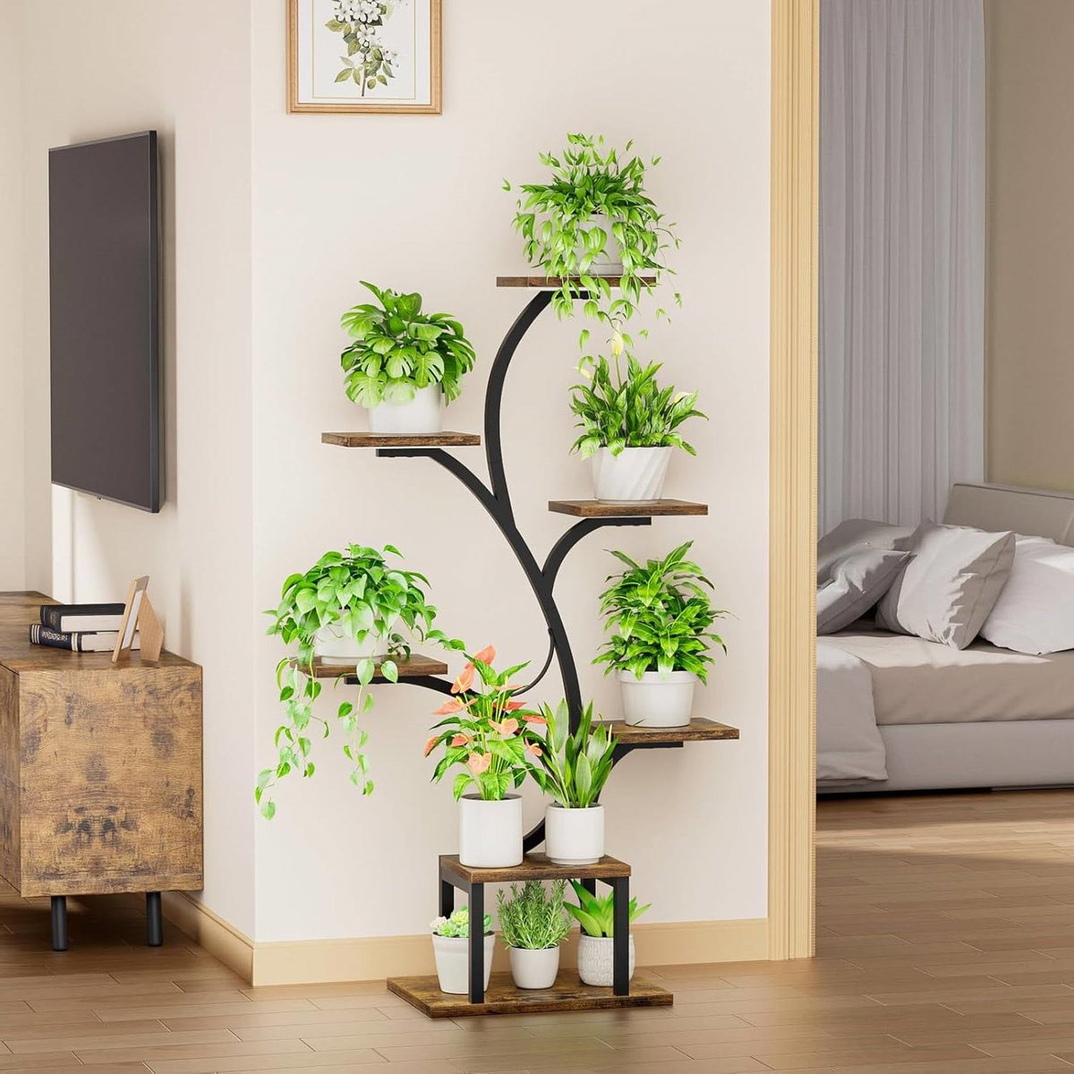 Tree-Shaped Plant Stand with Grow Lights — 7-Tier, 49"