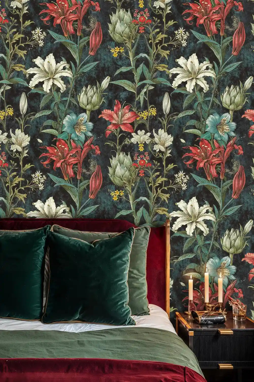 Midnight Botanical Wildflower Wallpaper-4