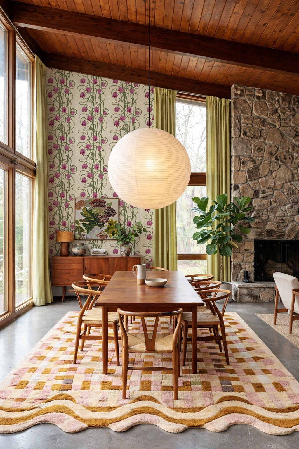 Campanas Wallpaper, tan and purple